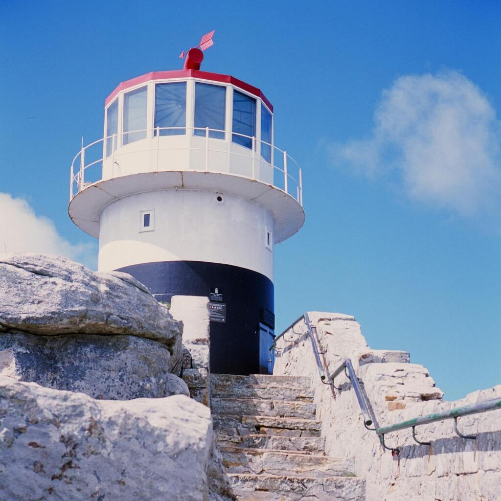 Steps leading to a lighthouse in Cape Town.