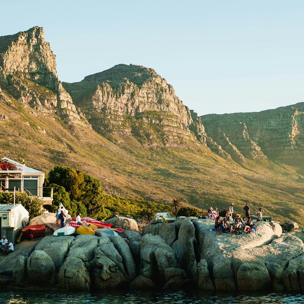 A View from Camps Bay with the mountain in the background.