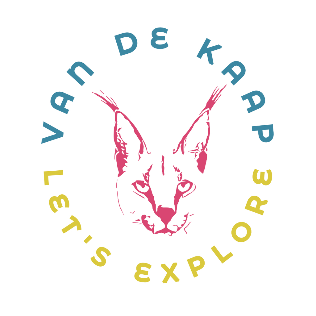 VDK logo. A red caracal face with the company name and slogan Let's Explore.